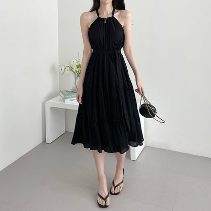 Fashion Halter Mid-length Dress Women