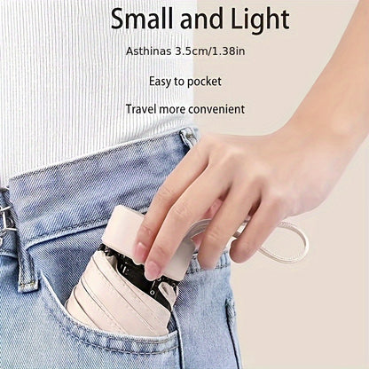 Premium Foldable Mini Pocket Umbrella - Compact Travel Umbrella with 6 Ribs | Lightweight Portable Rain Protection