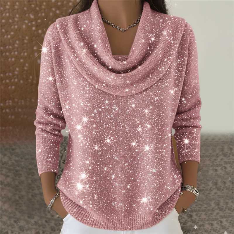 Women Soft-Shine Relaxed Round Neck Knit Sweater