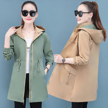 Women's Reversible Mid-Length Coat - 2-in-1 Spring Autumn Jacket | Premium Double-Sided Design