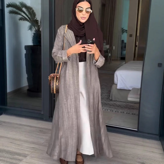 Simple Graceful Mid-length Cardigan Trench Coat