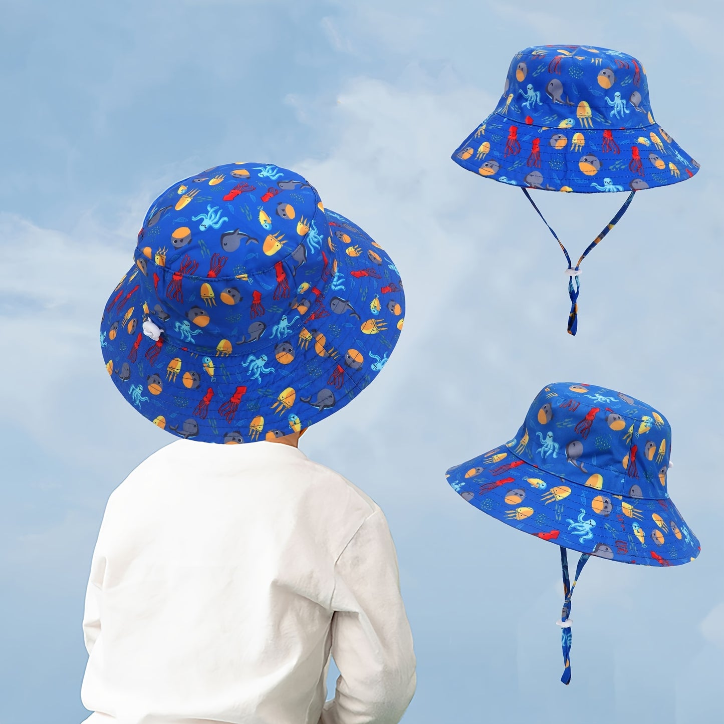 Kids Dinosaur Bucket Hat - UV Sun Protection Beach Hat for Boys & Girls Ages 3-14