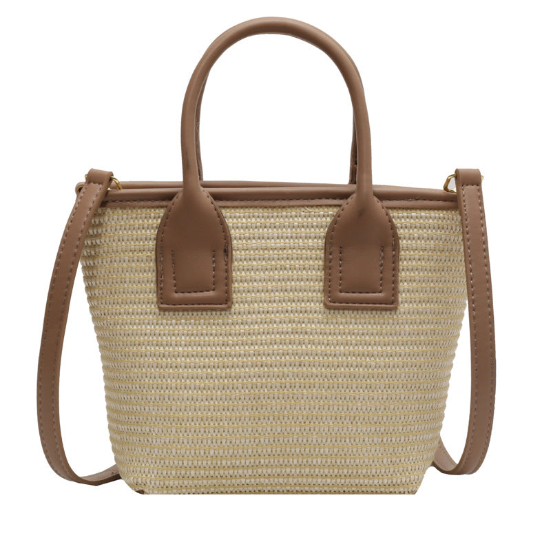 Women's Straw Woven High-grade Portable Bucket Bag
