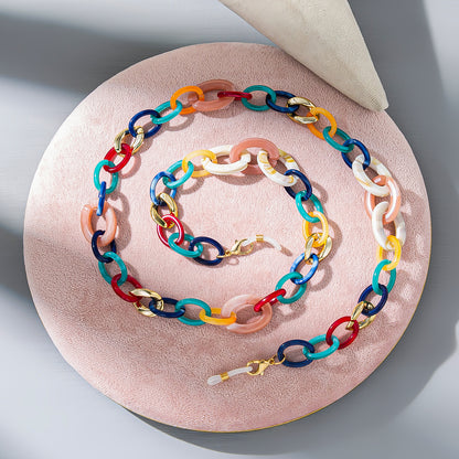 Acrylic Colorful Eyeglass Chain, Fashionable Anti-loss Eyeglass Hanging Chain And Lanyard For Women