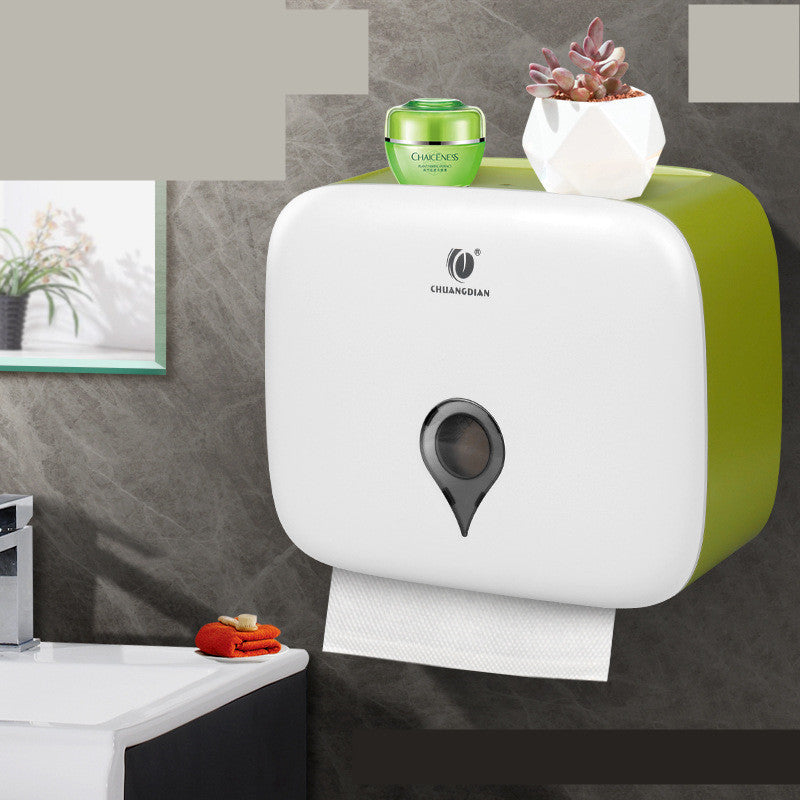 Wall Mounted Tissue Box Holder - No Drill Bathroom Paper Towel Dispenser for Hotel Home