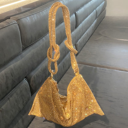 Women's Fashion Simple Rhinestone Underarm Bag
