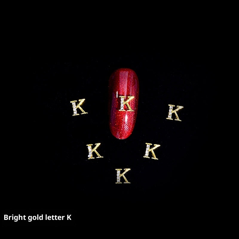 26 Letter Alloy Nail Ornament Nail Crystal