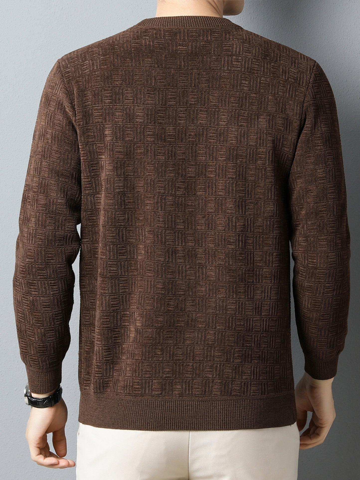 Winter New Men's Casual Sweater Round Neck Plus Thick Base Warm Sweater Best Sellers