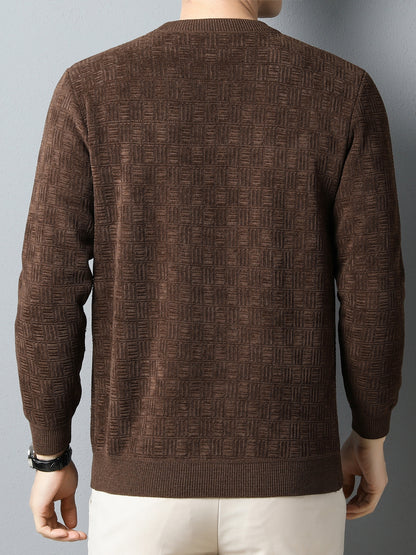 Winter New Men's Casual Sweater Round Neck Plus Thick Base Warm Sweater Best Sellers