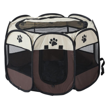 Octagonal Pet Fence Tent Oxford Cloth Scratch-Resistant Foldable Dog Cage for Dogs and Cats, Kennel Nest