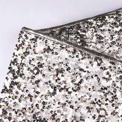 Silver White Sequin Christmas-tree Skirt