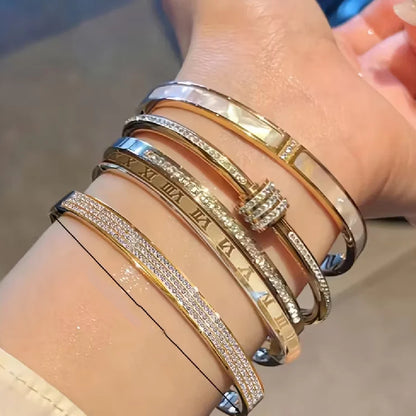 Diamond-studded Open Bracelet For Women