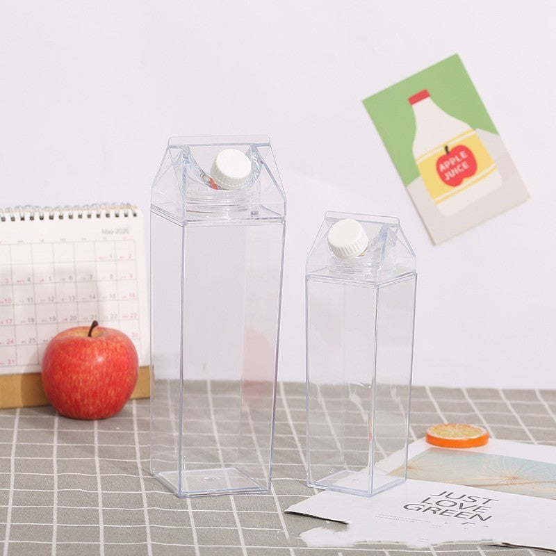 Premium Square Milk Cup - 500ml & 1000ml Minimalist Water Bottle
