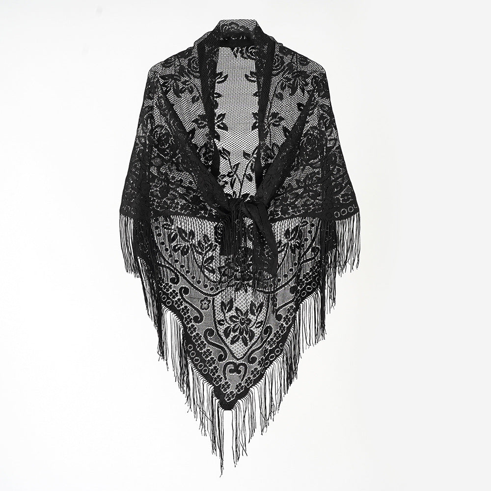 Jacquard Border Casual Shawl For Women