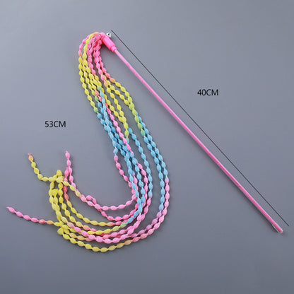 Cat Teaser Toys Plush Cat Wands Interactive Cat Teasing Stick Vibrant Cat Teaser Wands With Bell For Cat Kitten Having Exerciser Playing