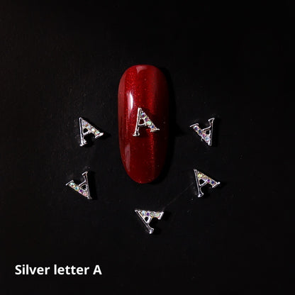 26 Letter Alloy Nail Ornament Nail Crystal