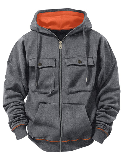 Men's Plus Size Casual Zipper Sweater