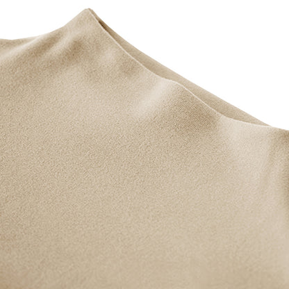 Women's Basic Solid Stretchy Long Sleeve Turtle Neck T-Shirt - Casual Everyday Top for Comfort and Style