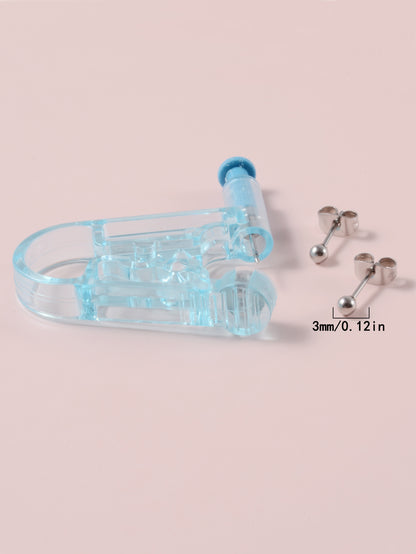 [3 PCS Piercing Tool Set] 3 PCS Piercing Tool And Steel Ball Stud Earrings Set, Stud Tool Piercing Tool Safety Piercing Tool CZ Piercing Tool Set