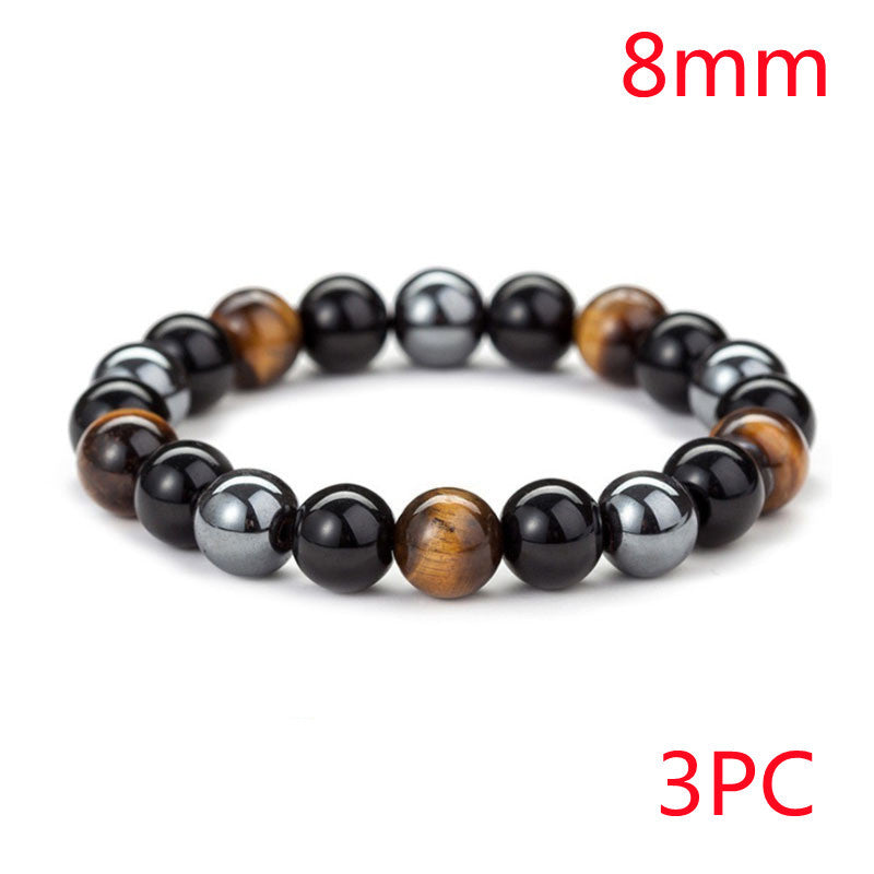 Natural Tiger Eye Stone Bracelet - Handwoven Healing Crystal Bracelet for Men & Women