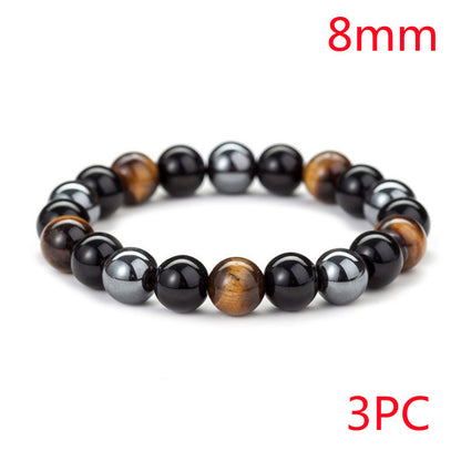 Natural Tiger Eye Stone Bracelet - Handwoven Healing Crystal Bracelet for Men & Women