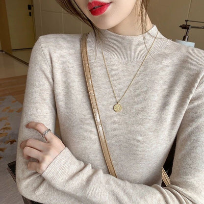 Inner Knitted Bottoming Shirt Slim Fit Slimming Long Sleeves Versatile Western Style Top