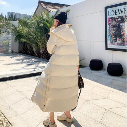 Women's Loose-fitting Padded Long Below-the-knee Cotton Coat