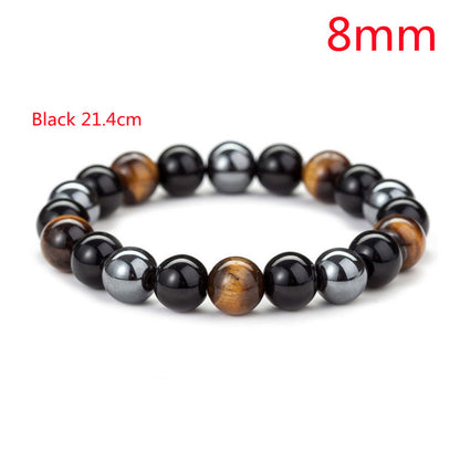 Natural Tiger Eye Stone Bracelet - Handwoven Healing Crystal Bracelet for Men & Women