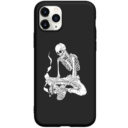 Horror Pirate Halloween Phone Case New Trendy Dark Style White Skull