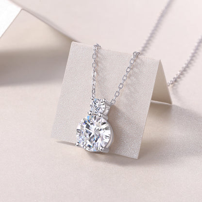 Jazz Manor - A Fashionable And Light Luxury Jewelry Pendant Necklace Set With Top-quality Moissanite, S925 Silver Plated Platinum