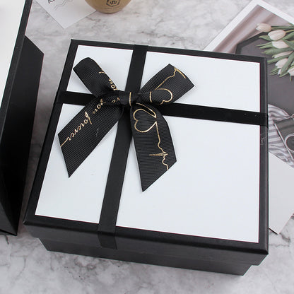 Exquisite Black And White Bow Packaging Box Valentine's Day Gift Box
