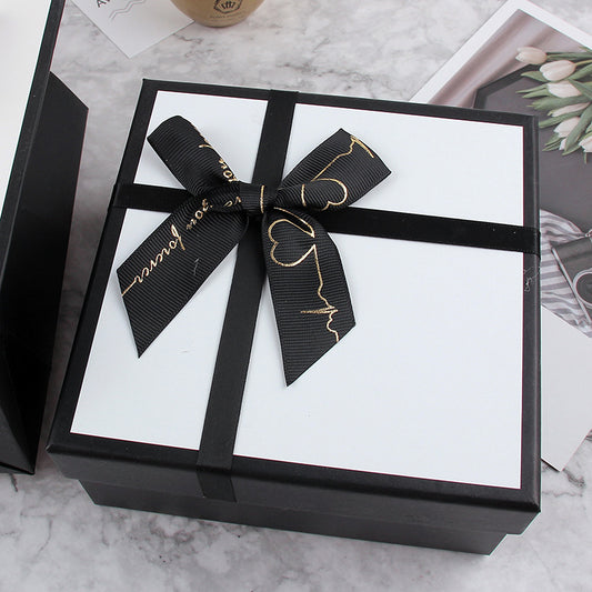 Exquisite Black And White Bow Packaging Box Valentine's Day Gift Box