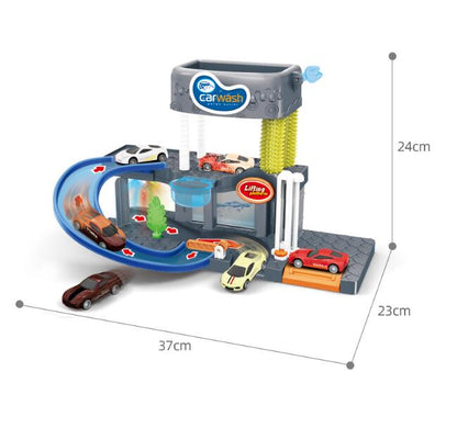 Children's Acousto-optic Simulation Car Washing Yard Car Track Model Electric Toy
