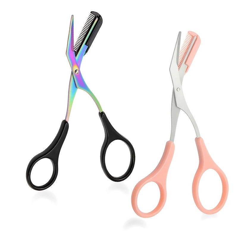 Eyebrow Trimmer Scissor with Comb Facial Hair Removal Grooming Shaping Shaver Cosmetic Makeup Accessories, Eyebrow Grooming Kit, Scissers for Eyebrow, Eyebrow Kit for Women, Eyebrow Stamp Kit Set, Eyebrow Clippers