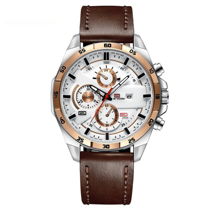Men's Business Calendar Waterproof Quartz Watch - Multifunctional Casual Timepiece