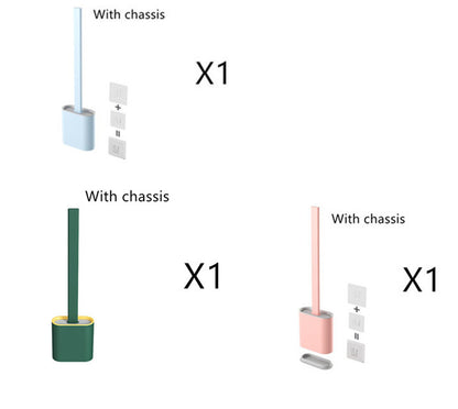 Creative Wall-Mounted Soft Brush With Cover For Toilet Washing