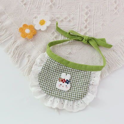 Cute Dog Smiling Bib Pet Bunny Saliva Towel