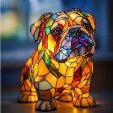 Illuminated Dog Lamp - Decorative Resin Animal Night Light | 26 Breed Designs