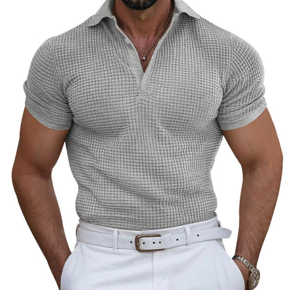 High-end Waffle Polo Shirt For Men
