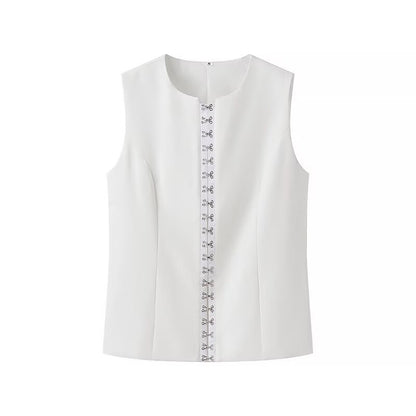 Round Neck Sleeveless Vest Fashion Casual Pants Suit