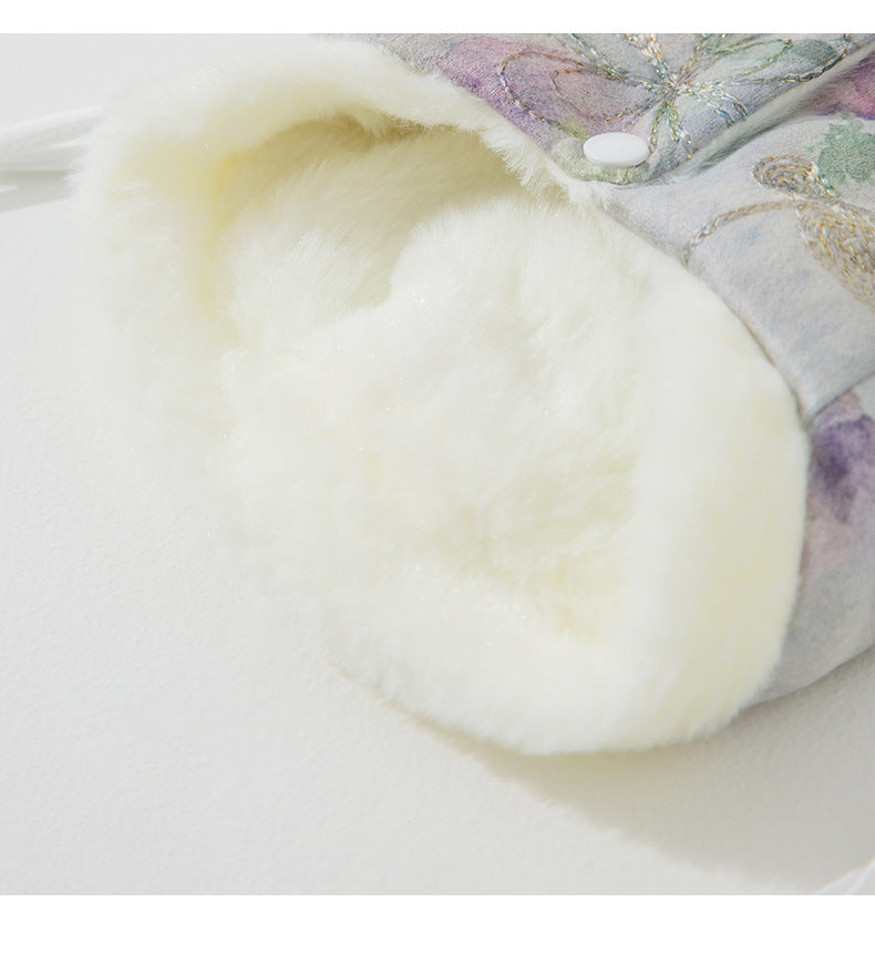 New Chinese-style Pet Clothing For Autumn And Winter With Fleece For Warmth, A Stretchable Bichon Frise Vest, And New Year Dog Clothes