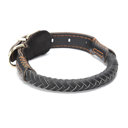 Cowhide Dog Collar Medium And Large Adjustable Collar To Prevent Traction