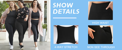 Plus Size High Waist Solid Color Stretchy Leggings, Women's Plus High Stretch Yoga Leggings, Sports Pants Spring/Autumn