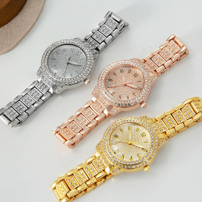 Women's Starry Rhinestone Watch Digital Roman Diamond