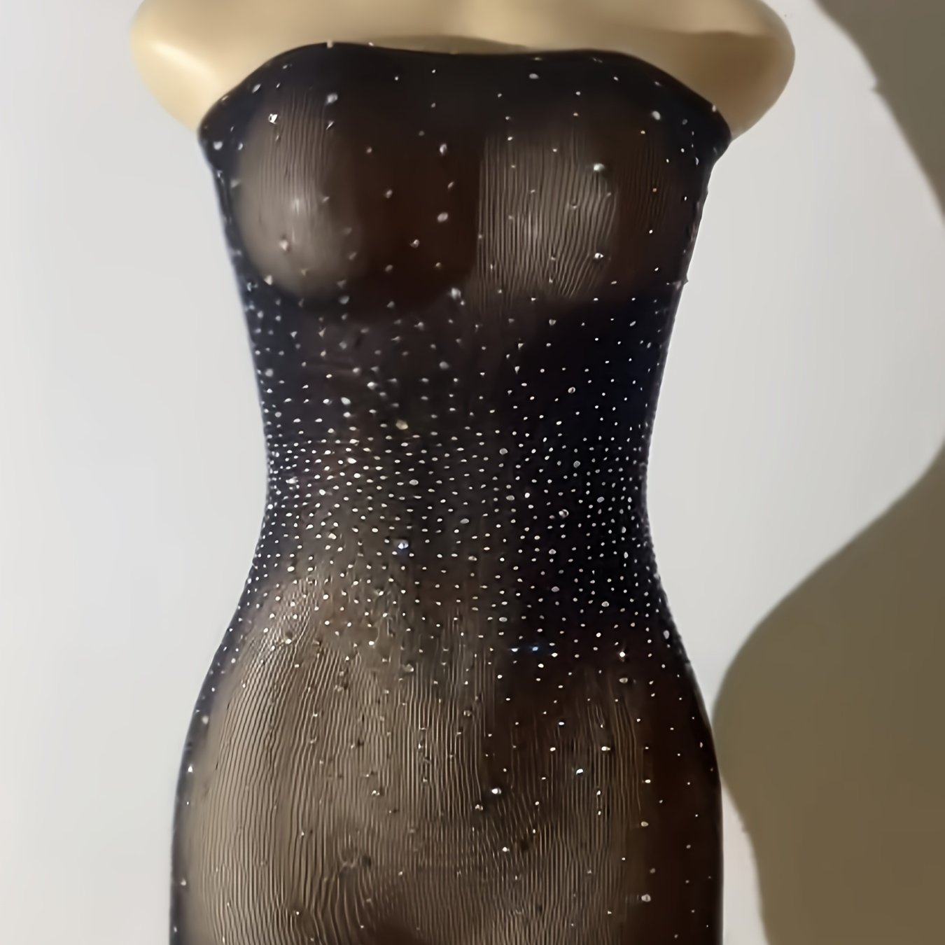 Luxury Rhinestone Bodycon Dress - Sparkly Semi-Sheer Evening Party Dress for Women