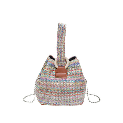 Spring Shoulder Fashion Simple Chain Bucket Bag