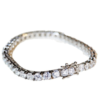 Sterling Silver Tennis Chain Moissanite Necklace Moissanite Braceletunisex Design