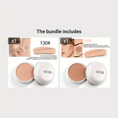 2-Tone High Coverage Concealer - Waterproof Long Wear Foundation for Dark Circles, Acne & Blemishes with Plant Squalane