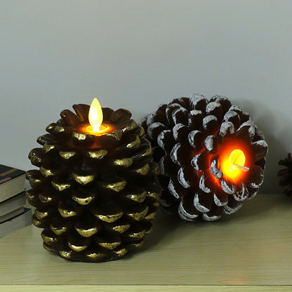 Christmas Pinecone Decoration Paraffin Real Wax Pinecone Candle Pinecone Pinecone Christmas Living Room Bedroom Light