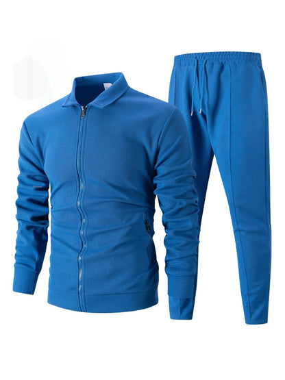 Autumn Youth Zipper Pocket Lapels Slim Fit Men's Jacket Suits